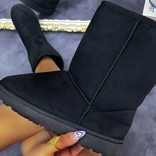 Cómodas Botas Medianas De Color Liso Top Snow Versatiles