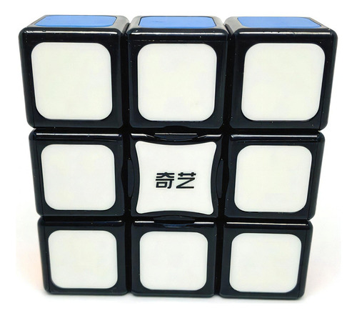 Cubo Cuboide Rubik 3x3x1 Floppy Qiyi 1x3x3 com estrutura de azulejos, cor preta