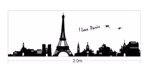 Sticker Pared I Love Paris Amo Torre Eiffel Francia Unico !