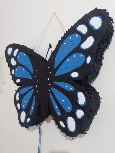 Piñata Artesanal Mariposa Brillo Azul
