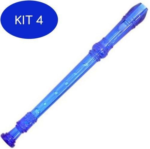 Kit 4 Flauta Germânica Concert Doce Trc57g - Azul