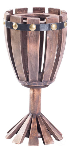 Copa De Vino De Madera En Forma De Vendimia Decorativa Sola