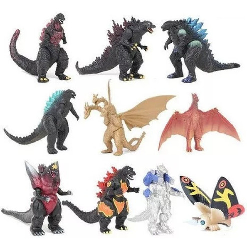 10 Figuras De Acción De Godzilla Mini Dinosaurios