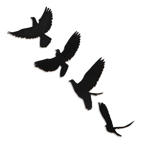 4 Piezas De Esculturas De Pared De Pájaros Voladores Haiti.
