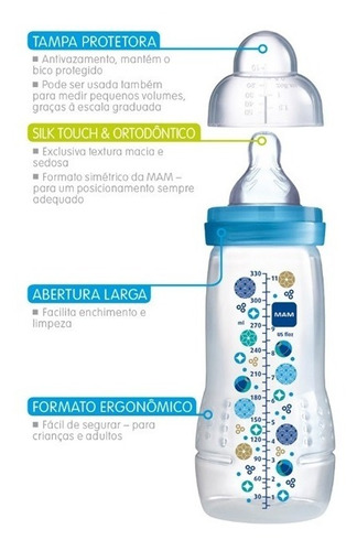 Mamadeira Mam Fashion Bottle Boys 330ml - 4833