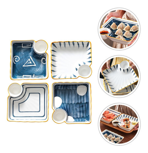 Imagen 6 de 8 de 4 Bandejas De Platos Separados Exquisitos Para Restaurante