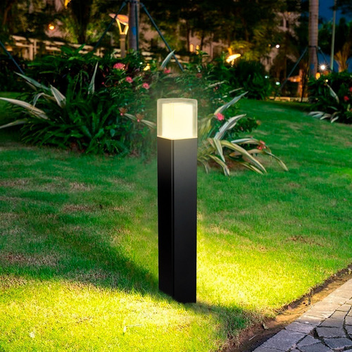 Imagen 3 de 7 de Mini Poste Led Exterior Negro, 13w, Luz Cálida Ip65
