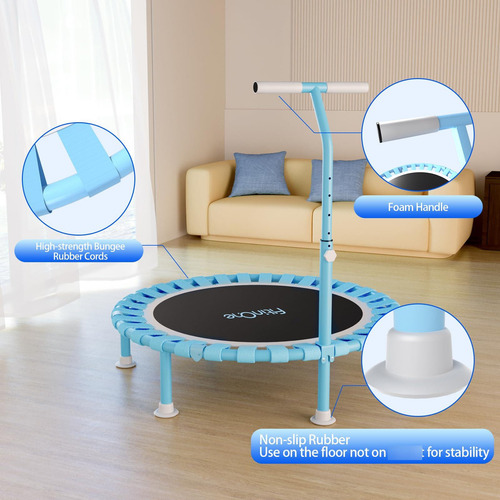 Trampolín Fitness 40 Pulgadas Con Barra Ajustable Plegable