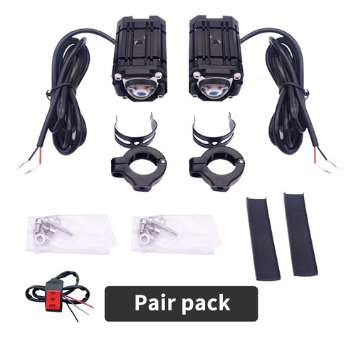 Cd Par Faros De Lupa Doble Color Para Coche Y Moto 4 Modos