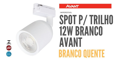 Imagem 1 de 4 de Spot Para Trilho 12w Branco Avant Branco Quente