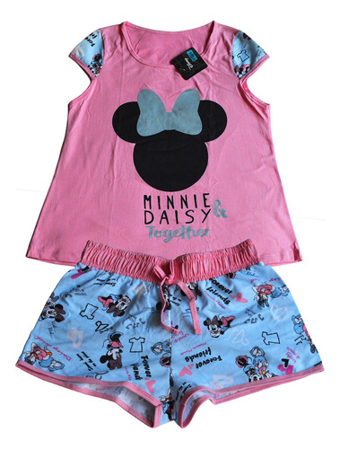 Pijama Dama Mujer Playera Short Minnie Mouse Disney Ligera
