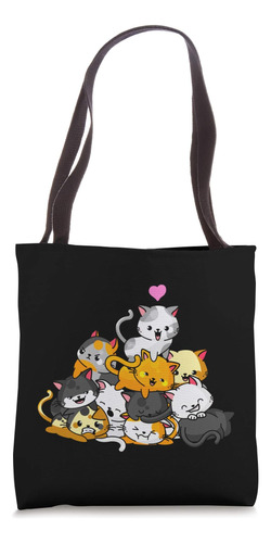 Cat Cute Kitty Pile Cats Anime Kawaii Neko Gift Mujer De