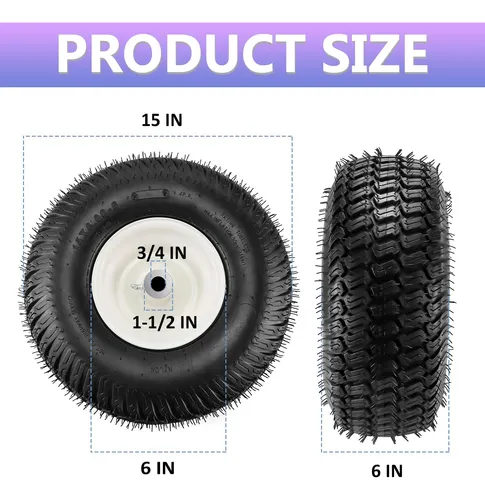 Cenipar Neumatico Y Rueda De Cortacesped De 15 X 6.00 A 6 Pu