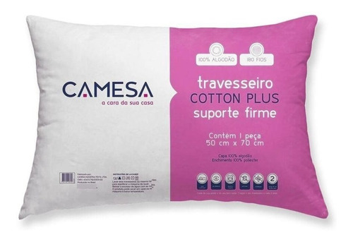 Camesa travesseiro cotton plus 180 fios suporte firme 