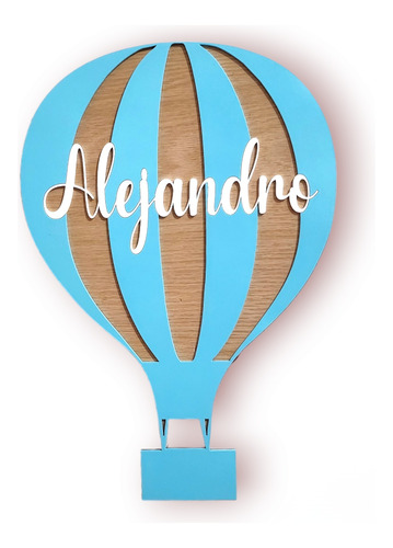 Lampara De Pared De Madera Personalizada Globo Aerostatico