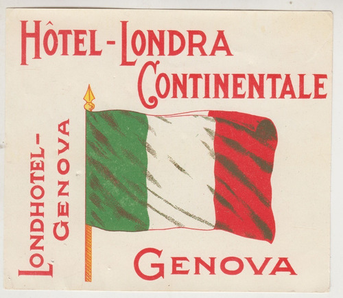 Antiguo Luggage Del Hotel Londra Continentale Genova Italia