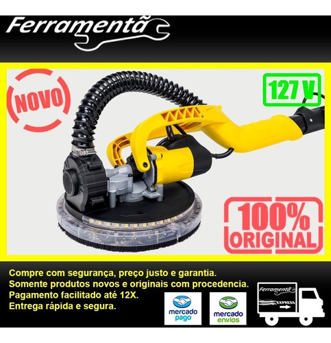 Imagem 3 de 9 de Lixadeira Parede Teto C/ Led Wbr Wagner 750w 127 V Aspiração