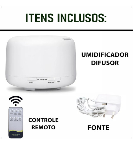Aromatizador Umidificador De Ar Difusor De Óleos Essenciais