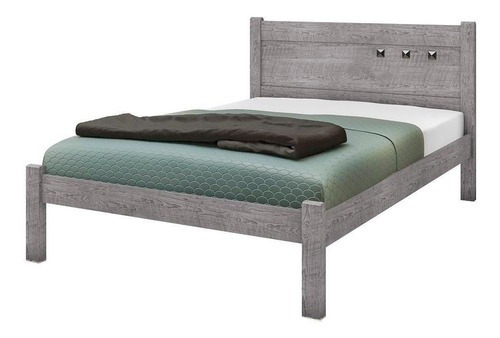 Cama Casal Framar Paola Mdf Cabeceira Cinza