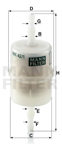Filtro De Combustible Mann Filter Wk 42/1