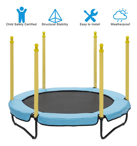 Trampolín De 1.52 Metros Para Niños Con Red Y Aro De Balonce