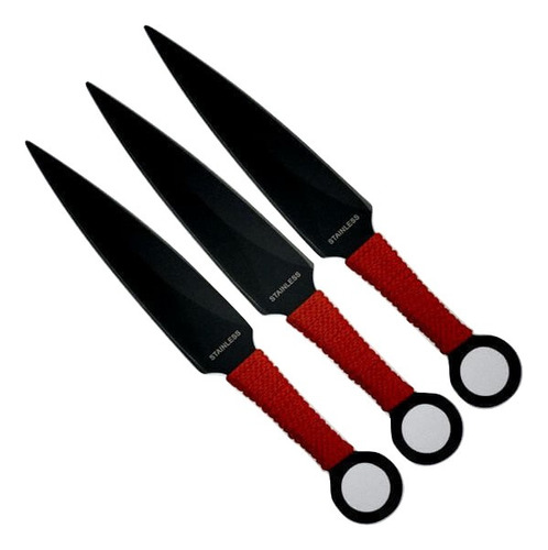 Set De 3 Cuchillos Kunai Lanzables En Acero Ninja Coleccion 