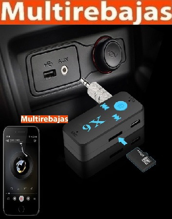 Imagen 2 de 5 de Receptor Auxiliar 3.5mm Bluetooth Mp3 Micro Sd Carro