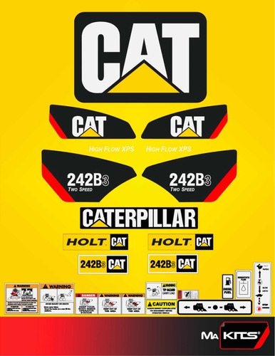 Calcomanías Para Maquinaria 242b3 Para Minicargador Cat