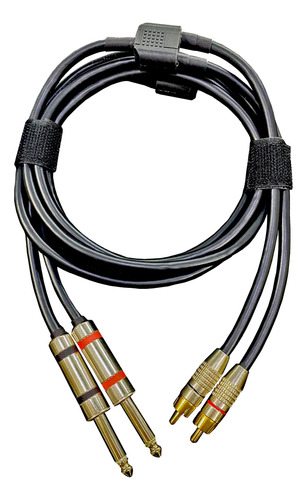 Cable 2 Plug 1/4 (6,3 Mm) - 2 Plug Rca Profesional C-004