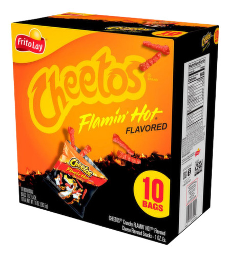 Cheetos Flamin'hot Crunchy Papitas Americanas Caja Con 10