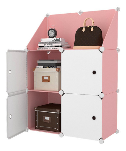Utilisimo Cubos Repisa Organizador Modular Plástico Estante Color Rosa
