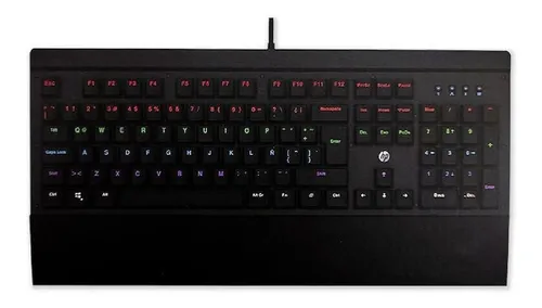 comprar Teclado gamer HP QWERTY español latinoamérica color negro con luz RGB
