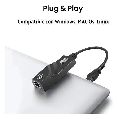 Adaptador Ethernet Usb Tipo C A Rj45 Cable Red Lan 1000mbps