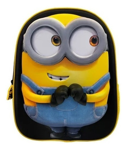 Mochila Niños 3d Minions Negro Bolso Morral