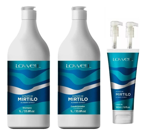  Mirtilo Shampoo + Condicionador + Leave-in Lowell + Valvula