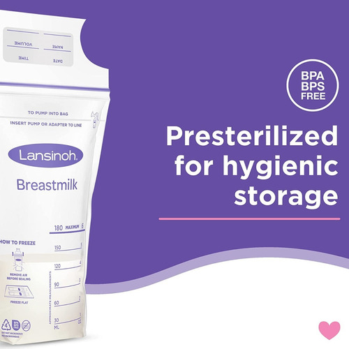 Imagen 5 de 6 de Bolsas Almacenamiento Leche Materna Box Con 200 Unidades
