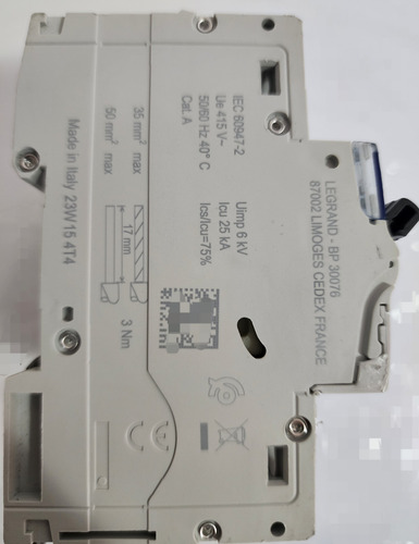 Interruptor Automatico 4p 16a Curva D 25ka 409846 Legrand