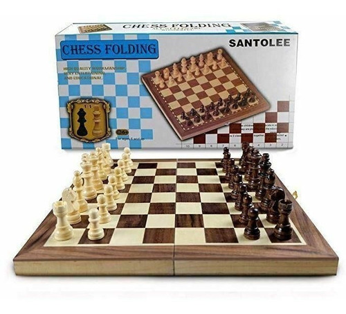 Tablero Ajedrez Plegable Santolee 39cm Juego De Mesa 28614