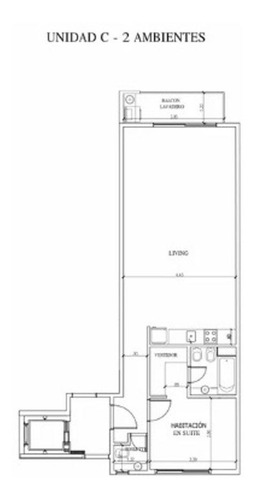 Imagen 2 de 4 de 2 Ambientes En Suite A Estrenar De 65m2 C/lav
