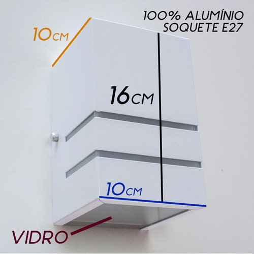 1x Arandela 1 Foco Facho E Frisos + Lâmpada Led 12w St294