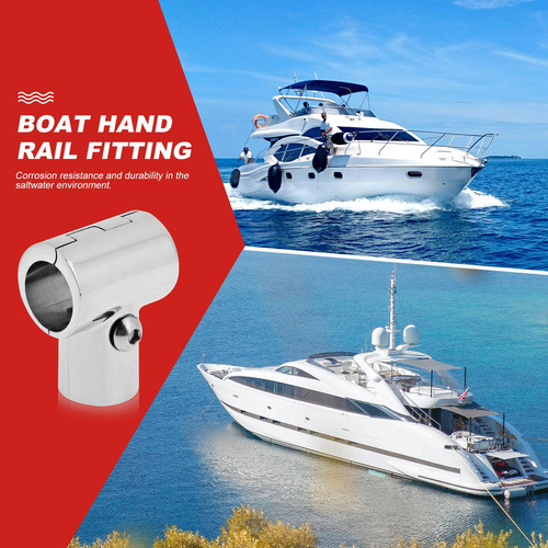 3 Acero Inoxidable Bow \u0026 Boat Hand Rail 90 Degree Tee