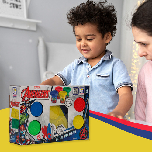 Kit Massinha Modelar Carimbo Marvel Avengers 2698 Cotiplás