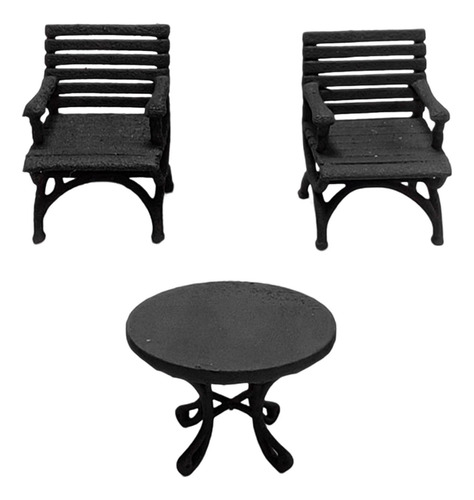 1/64 Mini Adornos Muebles Miniatura Resina Mesa Y Negro