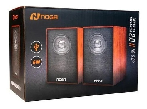 Imagen 3 de 3 de Parlantes Para Pc Smart Tv Usb Notebook Madera 2.0 Noga 512p