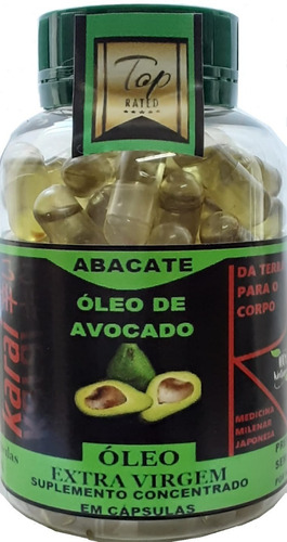 100 Cápsulas Óleo Abacate Puro Natural Extra Virgem C/ Laudo