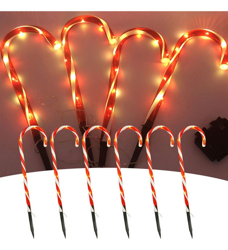 Lámparas Led De Navidad Luces Con Pilas De Bastón De