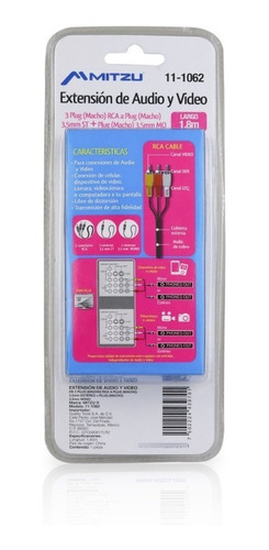 Imagen 5 de 10 de Cable De Audio Y Video Rca Macho A 3.5mm St Y 3.5mm Mo