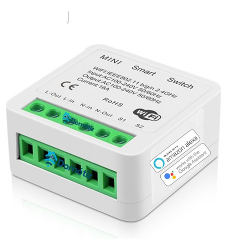 Relé Mini Interruptor Simple 9/24 Tuya Wifi Alexa & Google