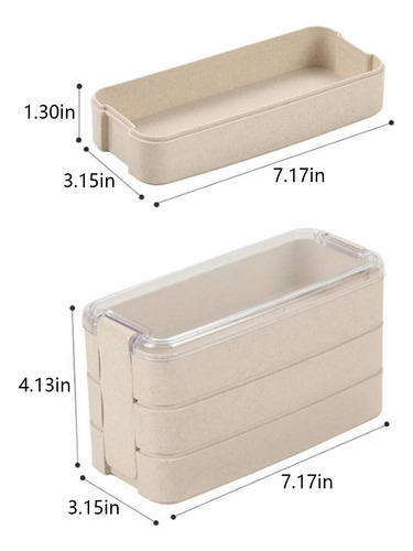 Caja Bento Apilable, Kit De Lonchera Con Cuchara Y Tenedor,