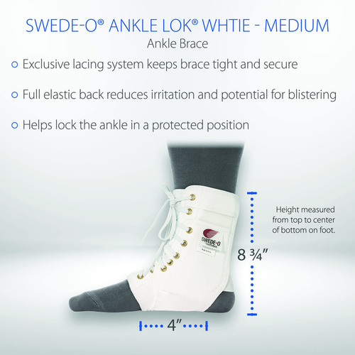 Swede-o Ankle Lok Tobillera, Blanco - Mediano